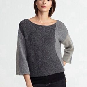 Eileen Fisher Colorblock Loose Knit Sweater